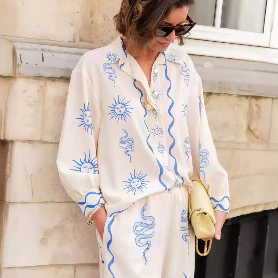 All-matching Shirt Cardigan Trousers Suit