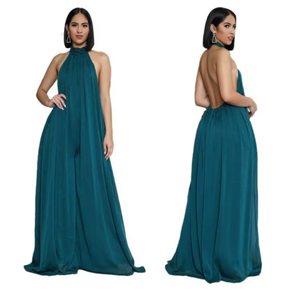 Casual Chiffon Loose Backless Women s Jumpsuit