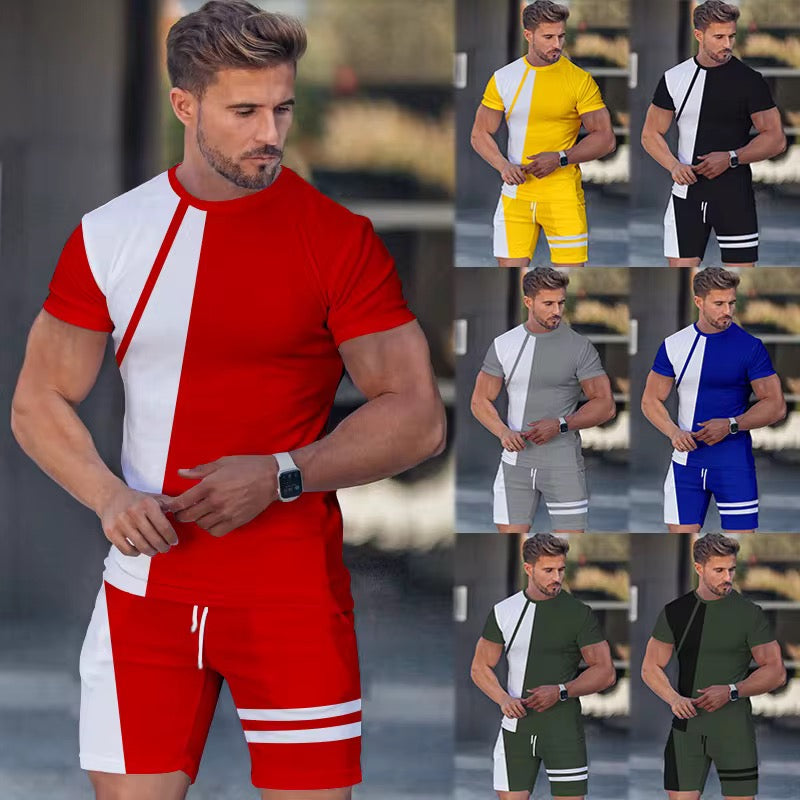 Youth Casual Sports Short Sleeve Suit For Men