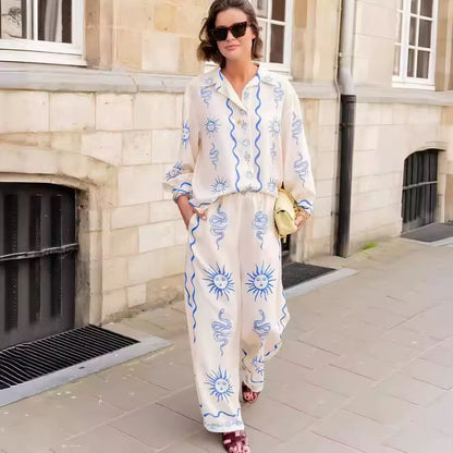 All-matching Shirt Cardigan Trousers Suit