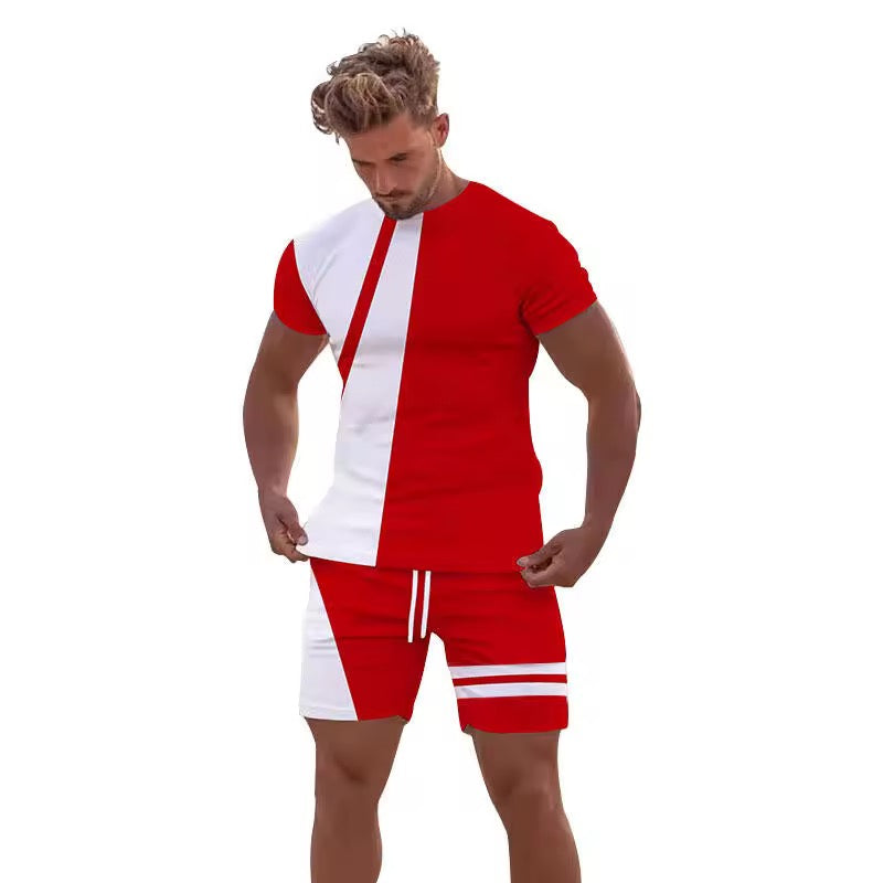 Youth Casual Sports Short Sleeve Suit For Men