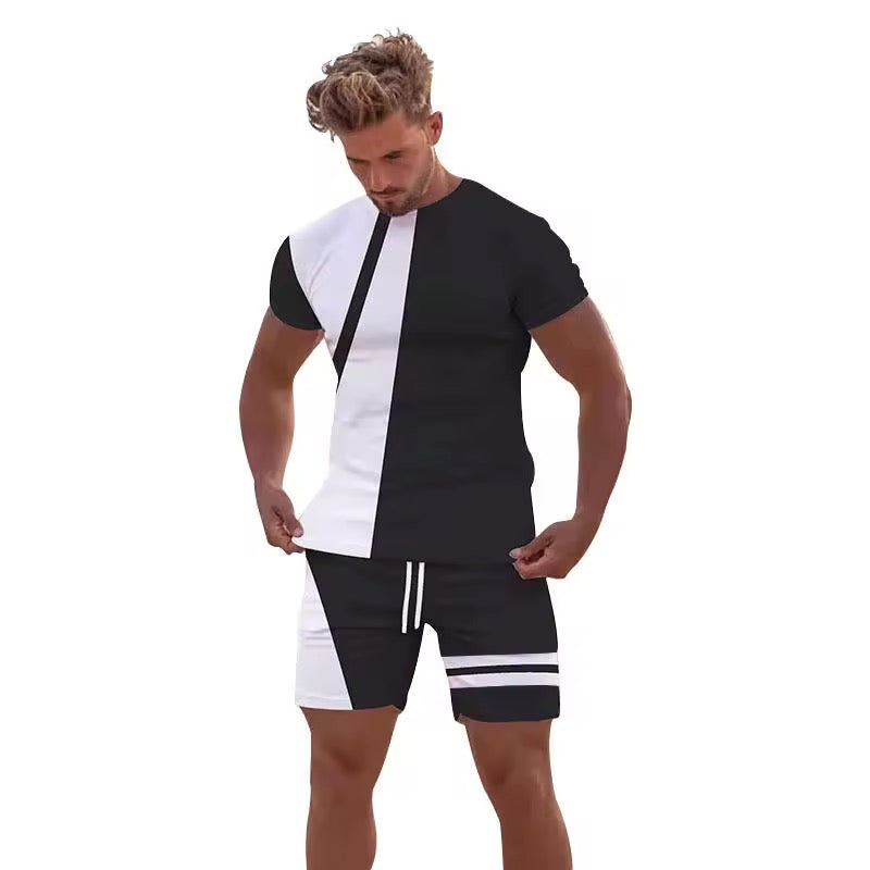 Youth Casual Sports Short Sleeve Suit For Men
