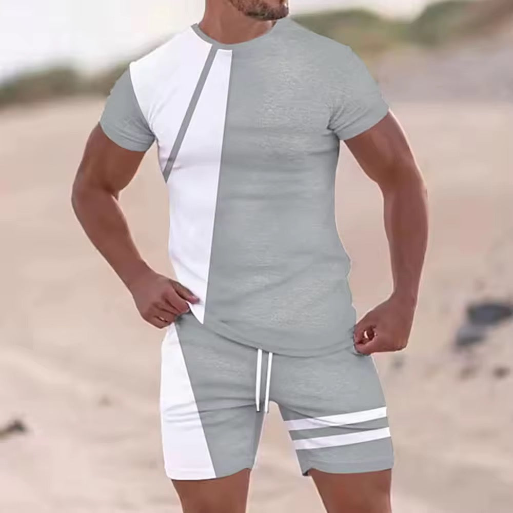 Youth Casual Sports Short Sleeve Suit For Men