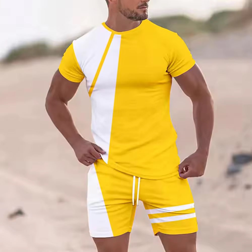 Youth Casual Sports Short Sleeve Suit For Men