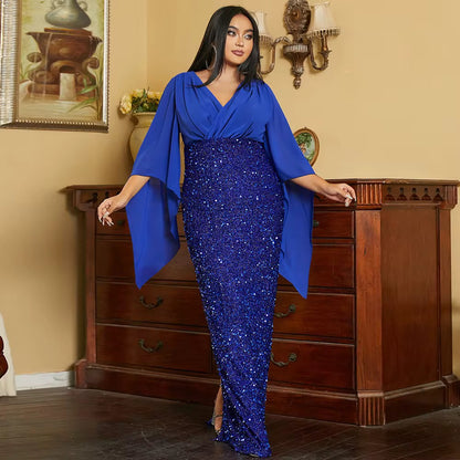 Women's Sequin Temperament Pure Color Dress