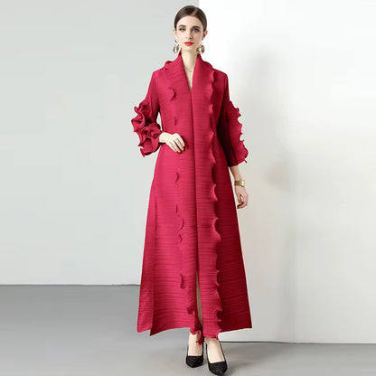 Wave Ruffled Tied Long Dress Slimming