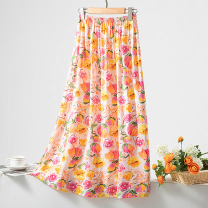 Women's Loose Sweet Cotton Silk Skirt