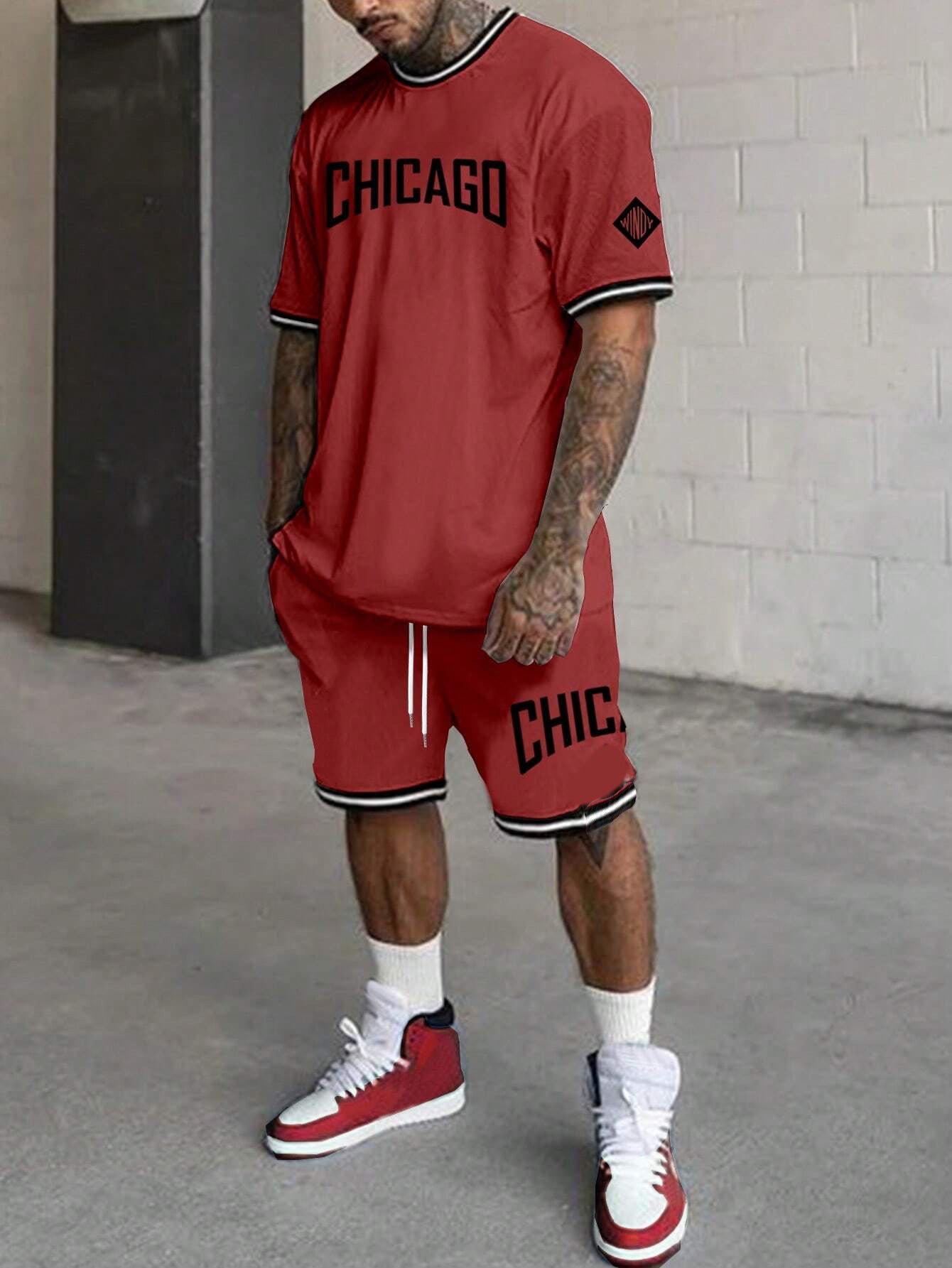 Short-sleeved T-shirt Suit Men's Summer New Fashion Trendy