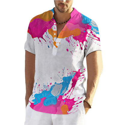 Fashion Summer Graffiti 3D Printing Shirt Men