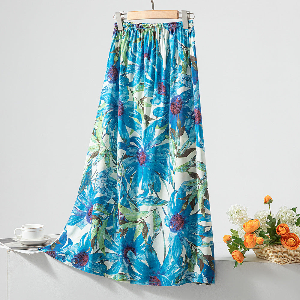 Women's Loose Sweet Cotton Silk Skirt