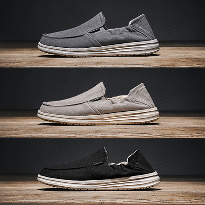 Plus Size Men's Canvas Shoes One Pedal Loafer Cloth Shoes