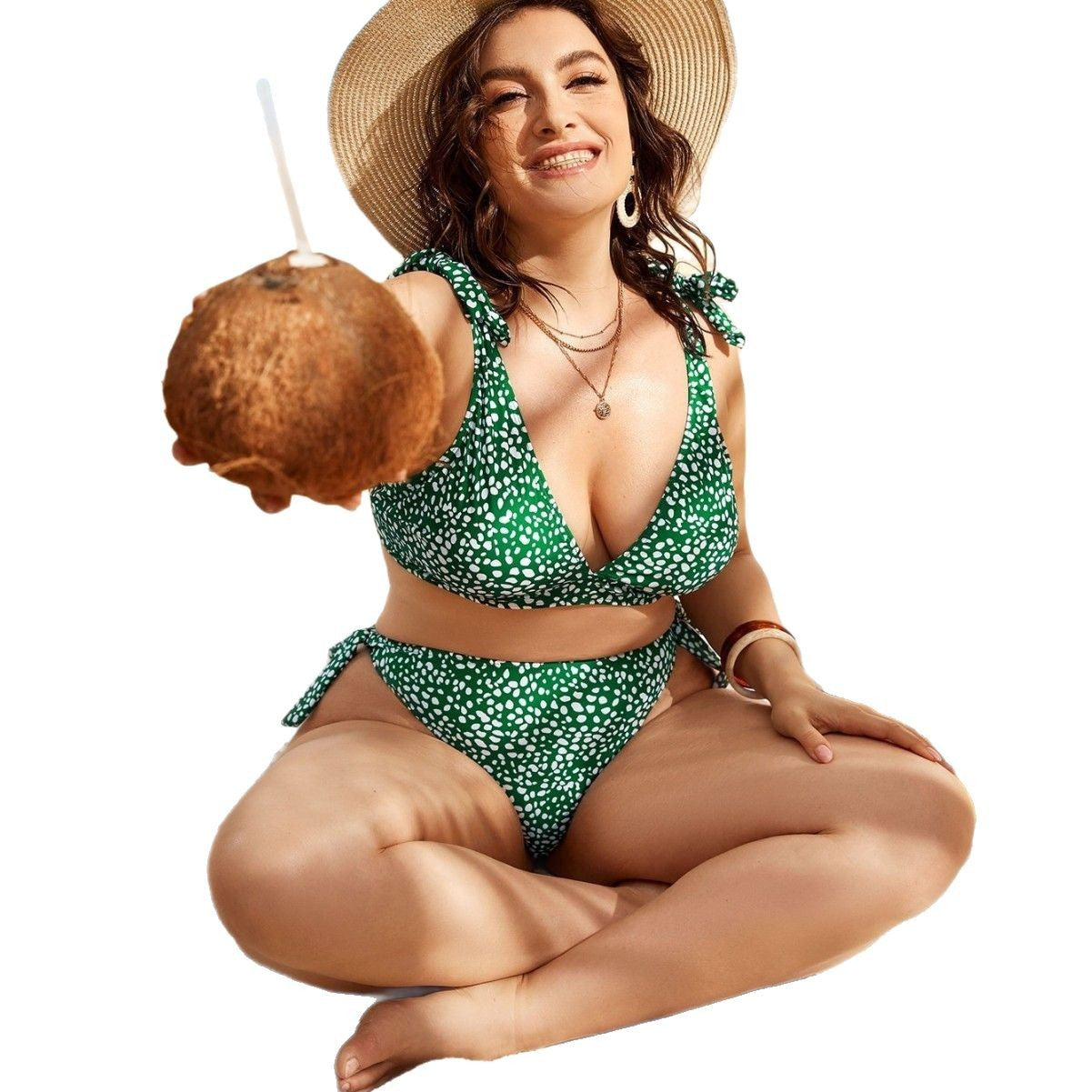 New Lace-up Bikini Swimsuit Sexy Waist Hollow-out