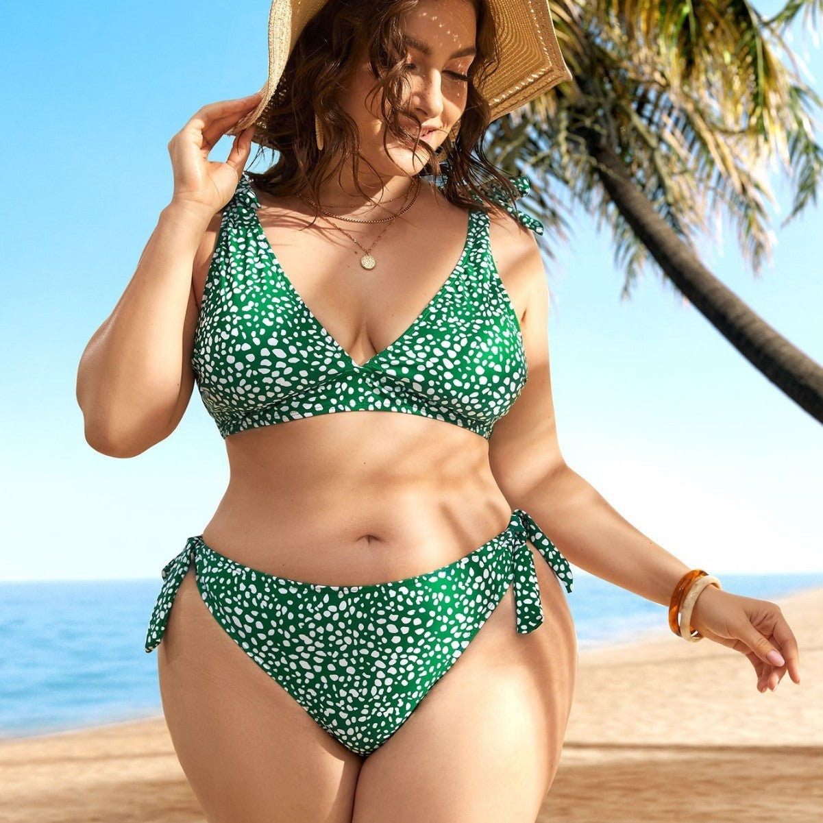 New Lace-up Bikini Swimsuit Sexy Waist Hollow-out