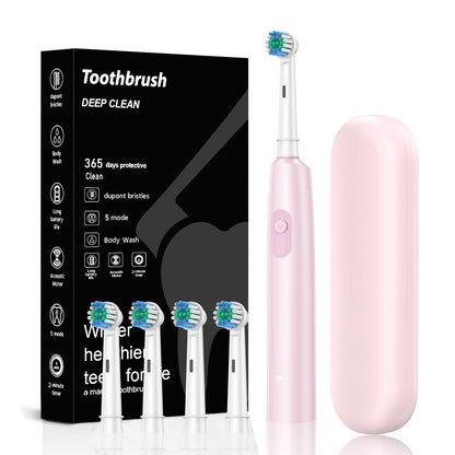 Household USB Charging Rotating Round Head Electric Toothbrush