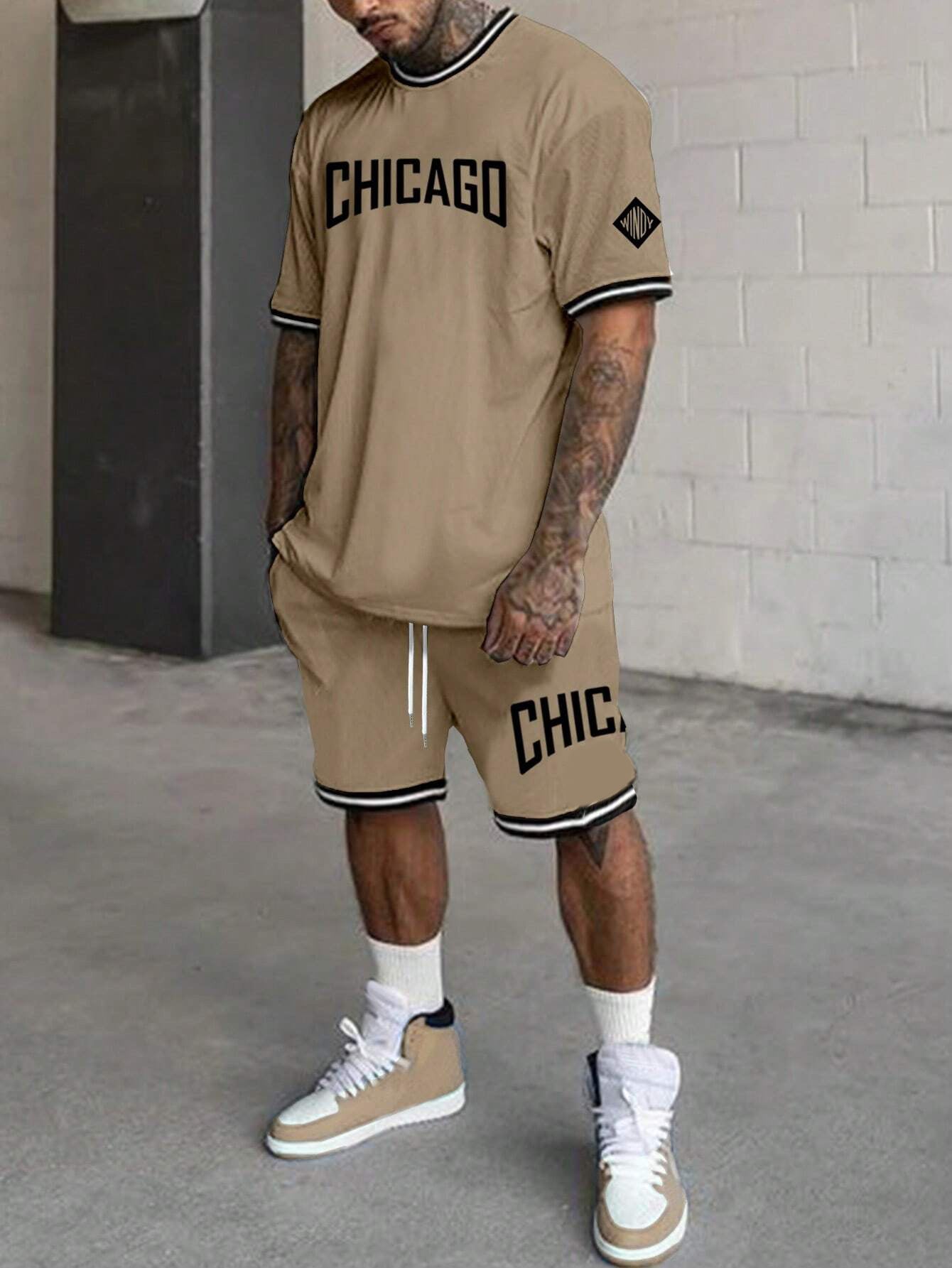 Short-sleeved T-shirt Suit Men's Summer New Fashion Trendy