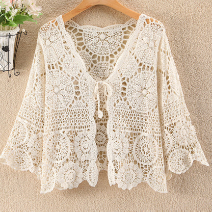 Knitted Hollow Cardigan Thin Sun-proof Coat