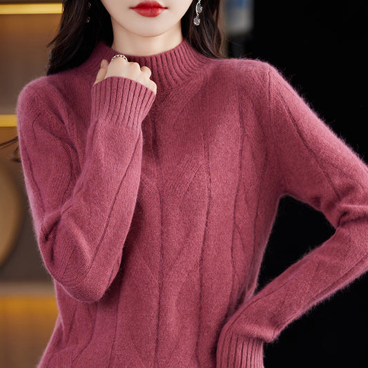 Women's Autumnwinter Fashion Knitted Top Bottoming Shirt