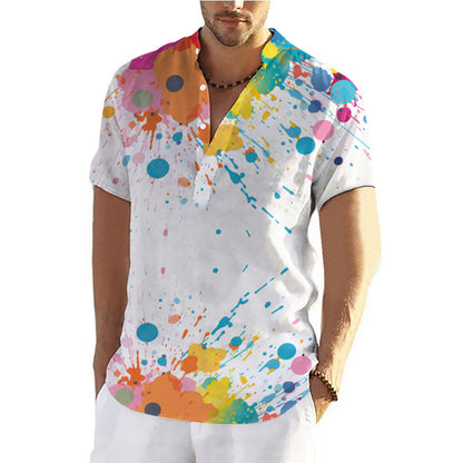 Fashion Summer Graffiti 3D Printing Shirt Men