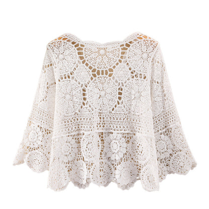 Knitted Hollow Cardigan Thin Sun-proof Coat