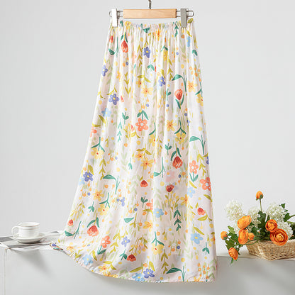 Women's Loose Sweet Cotton Silk Skirt