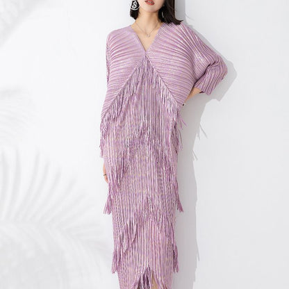 Women's Fashion Fringed Sheath Long Dress