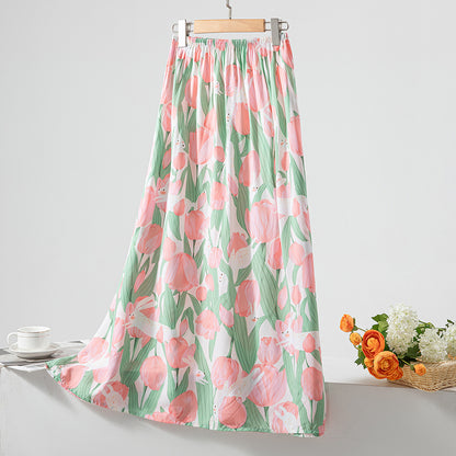 Women's Loose Sweet Cotton Silk Skirt