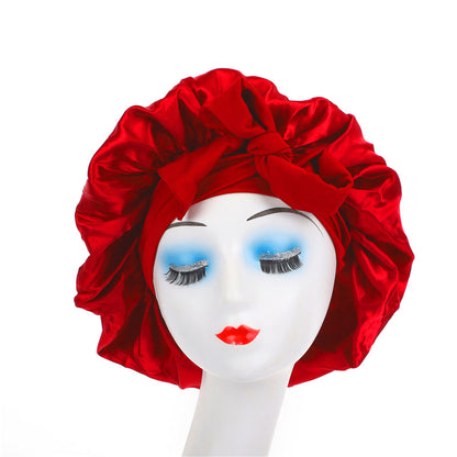 Single Layer Ribbon Round Cap Bow Artificial Silk