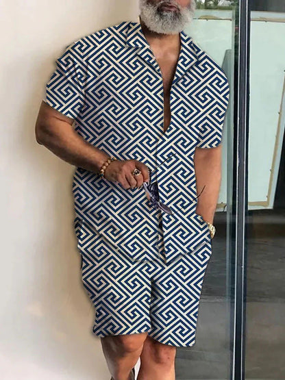 Fashion Simple Men's Short Sleeve Shirt Outfit