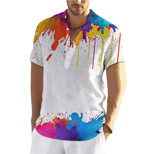 Fashion Summer Graffiti 3D Printing Shirt Men