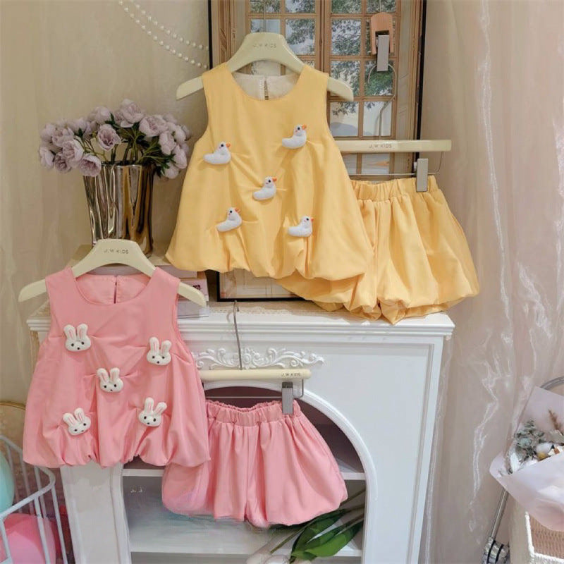 Sleeveless Bud-shaped Pants Suit Three-dimensional Doll