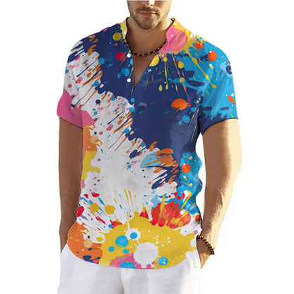 Fashion Summer Graffiti 3D Printing Shirt Men