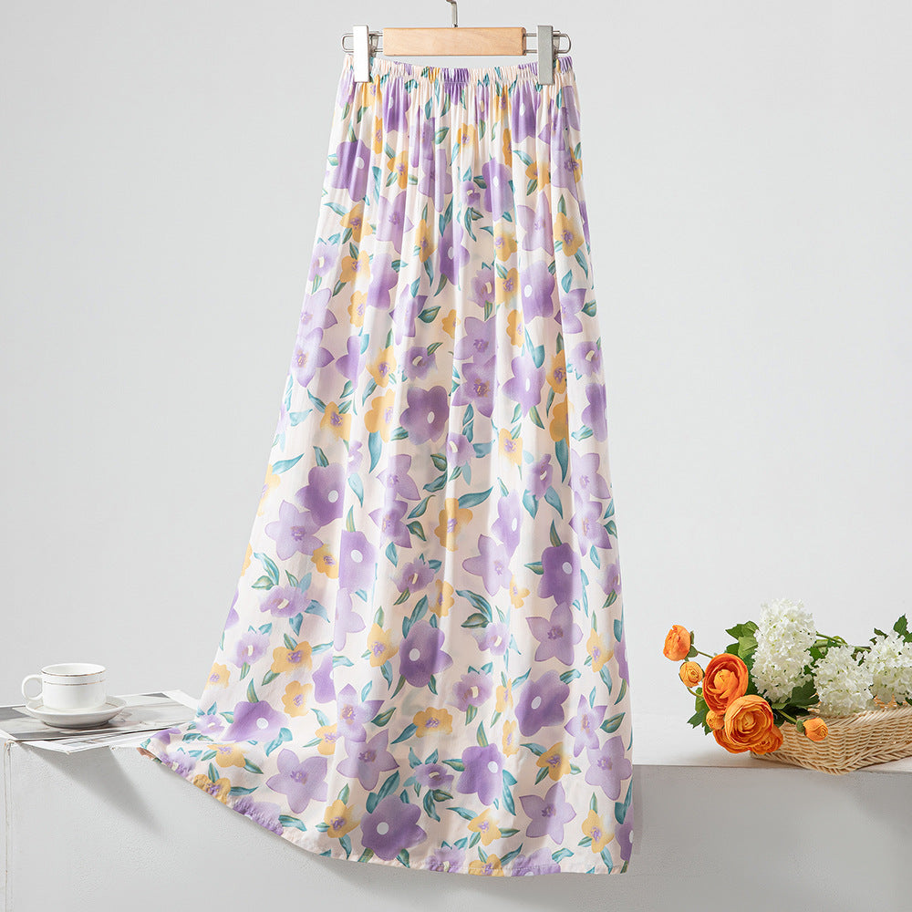 Women's Loose Sweet Cotton Silk Skirt