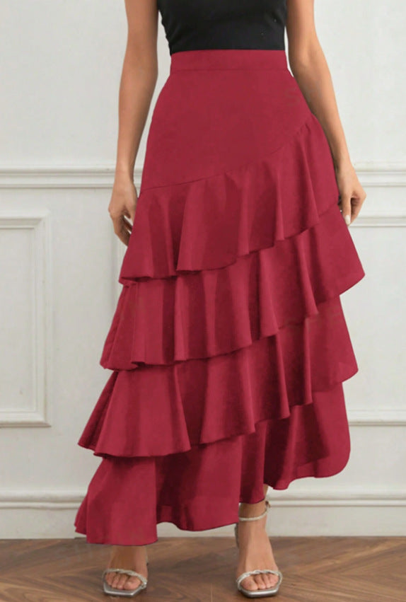 Slimming High Waist Irregular Long Skirt