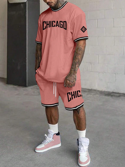 Short-sleeved T-shirt Suit Men's Summer New Fashion Trendy