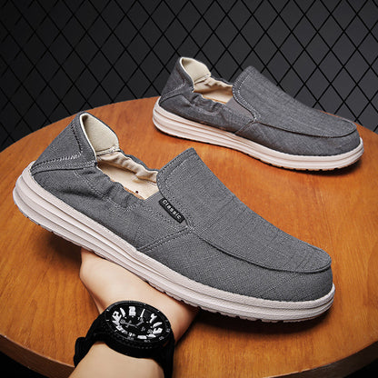 Plus Size Men's Canvas Shoes One Pedal Loafer Cloth Shoes