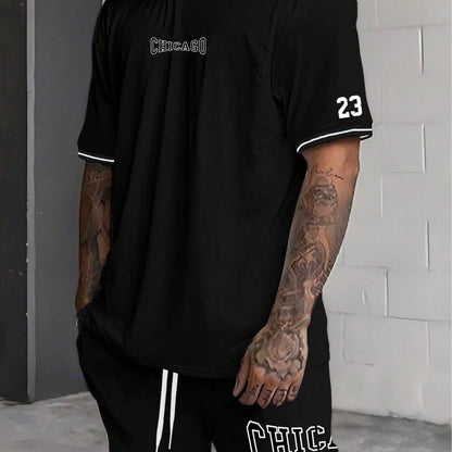 Short-sleeved T-shirt Suit Men's Summer New Fashion Trendy