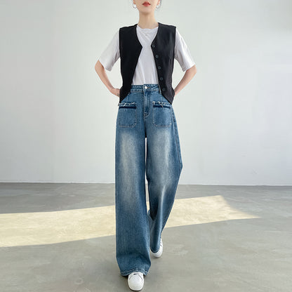 Loose Drooping Slimming Retro High-end Straight Pants