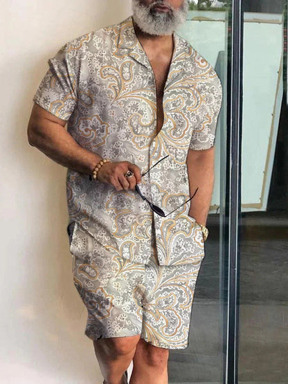 Fashion Simple Men's Short Sleeve Shirt Outfit