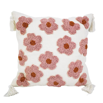 Cartoon Cute Style Small Flower Pillow Cover Tufted Loop