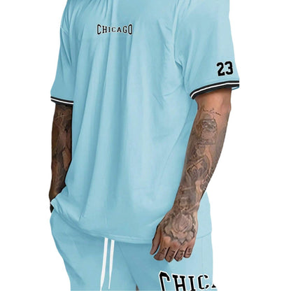 Short-sleeved T-shirt Suit Men's Summer New Fashion Trendy