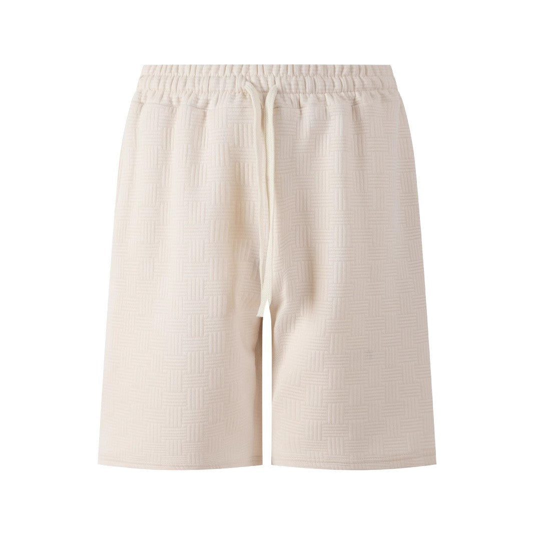 American Summer Men's Solid Color Heavy Jacquard Shorts Men