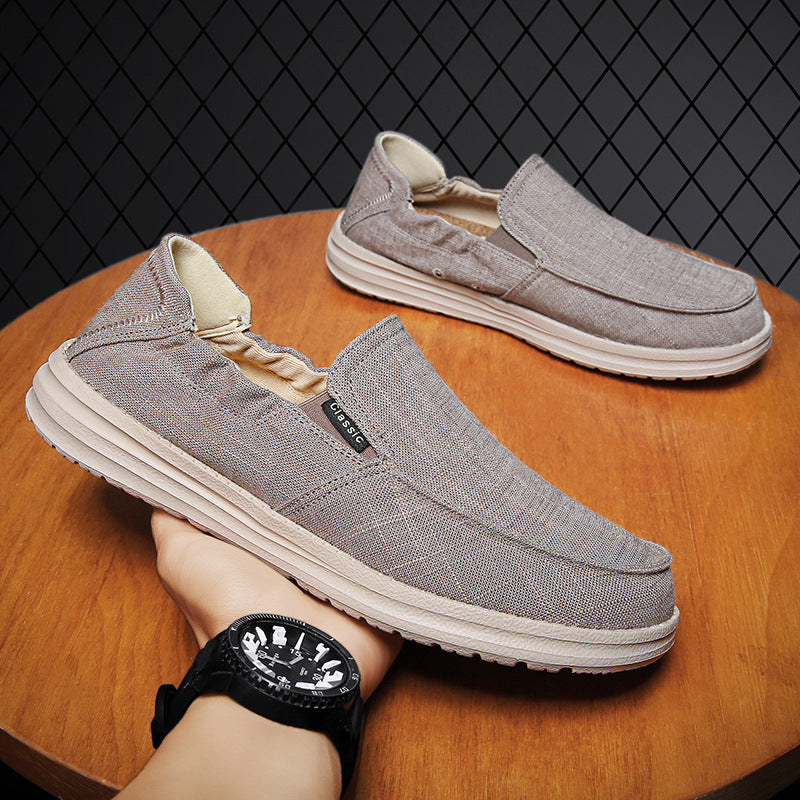 Plus Size Men's Canvas Shoes One Pedal Loafer Cloth Shoes