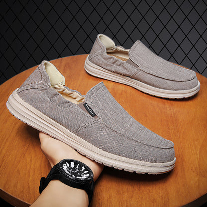 Plus Size Men's Canvas Shoes One Pedal Loafer Cloth Shoes