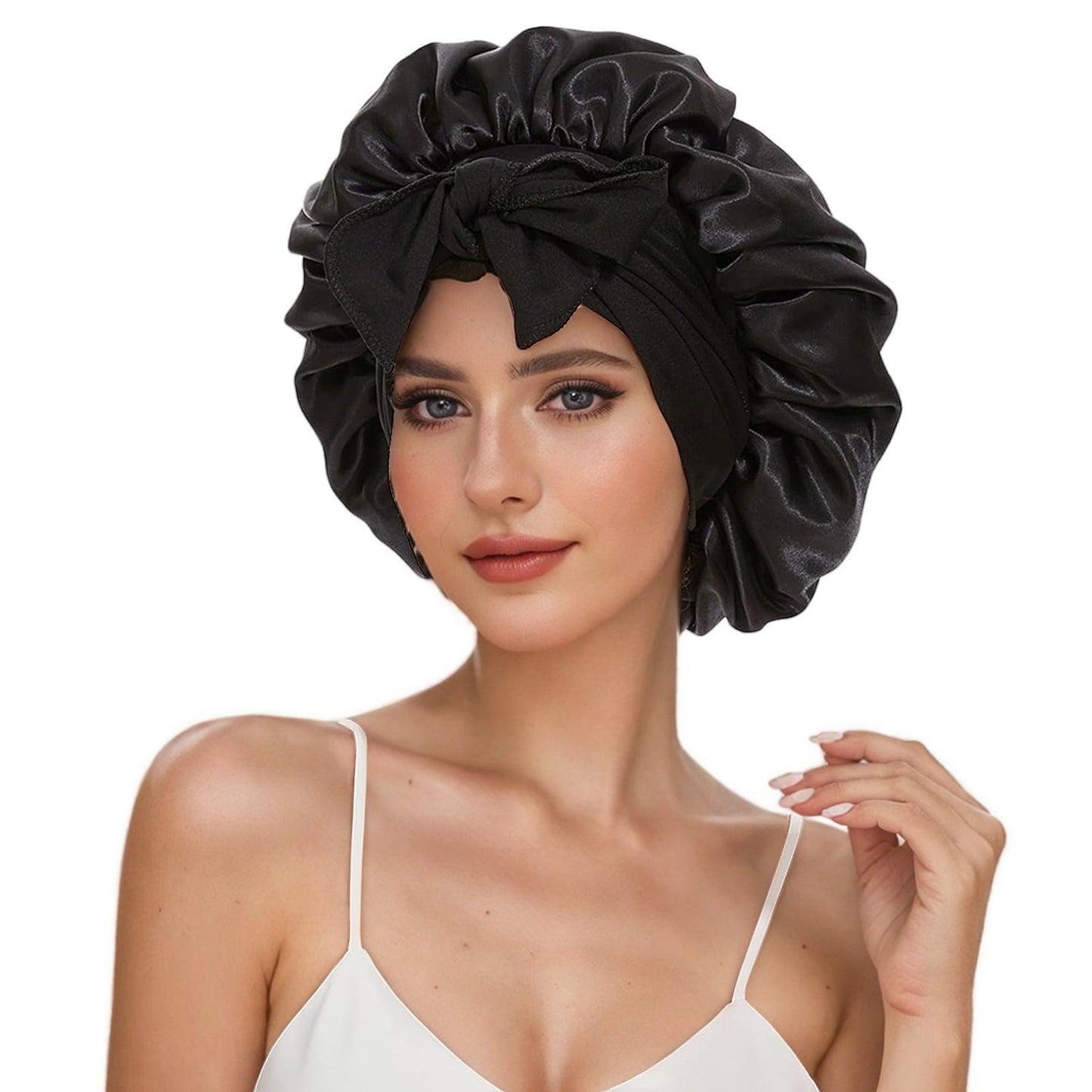 Single Layer Ribbon Round Cap Bow Artificial Silk