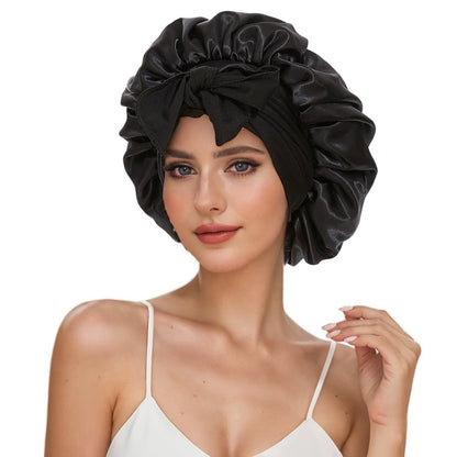 Single Layer Ribbon Round Cap Bow Artificial Silk