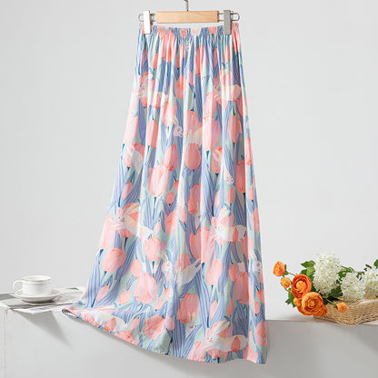 Women's Loose Sweet Cotton Silk Skirt