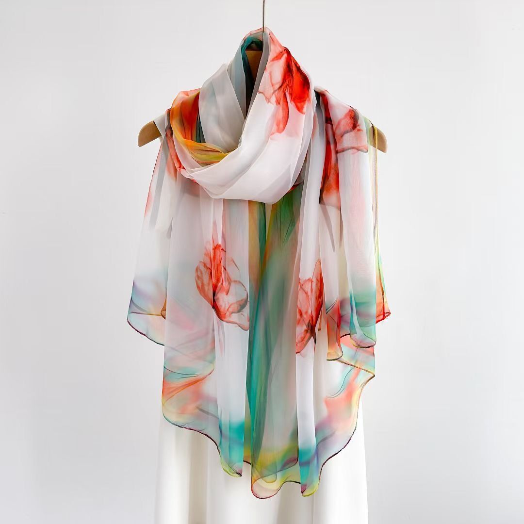 Women's Fashionable All-match Long Printed Anti-DDoS Scarf