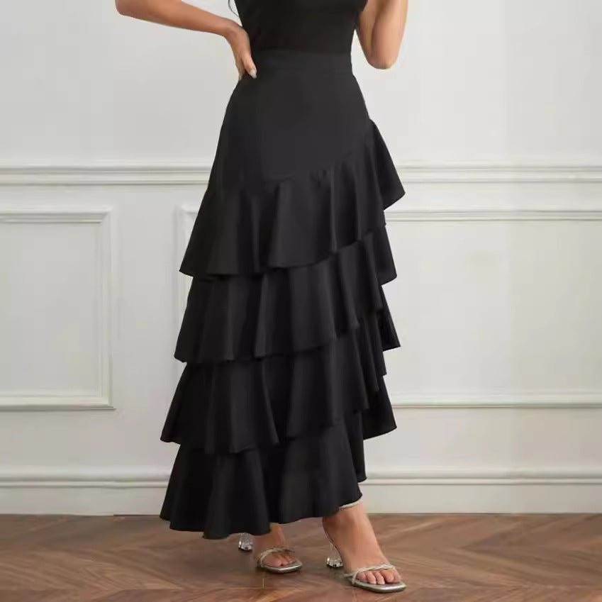 Slimming High Waist Irregular Long Skirt