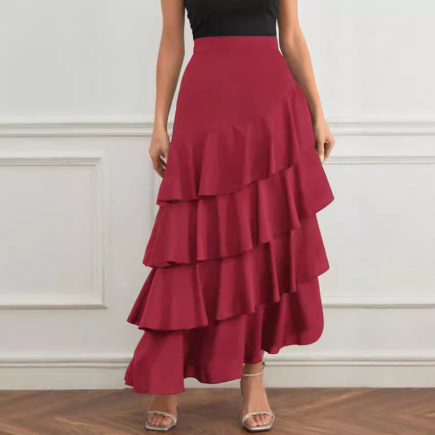Slimming High Waist Irregular Long Skirt