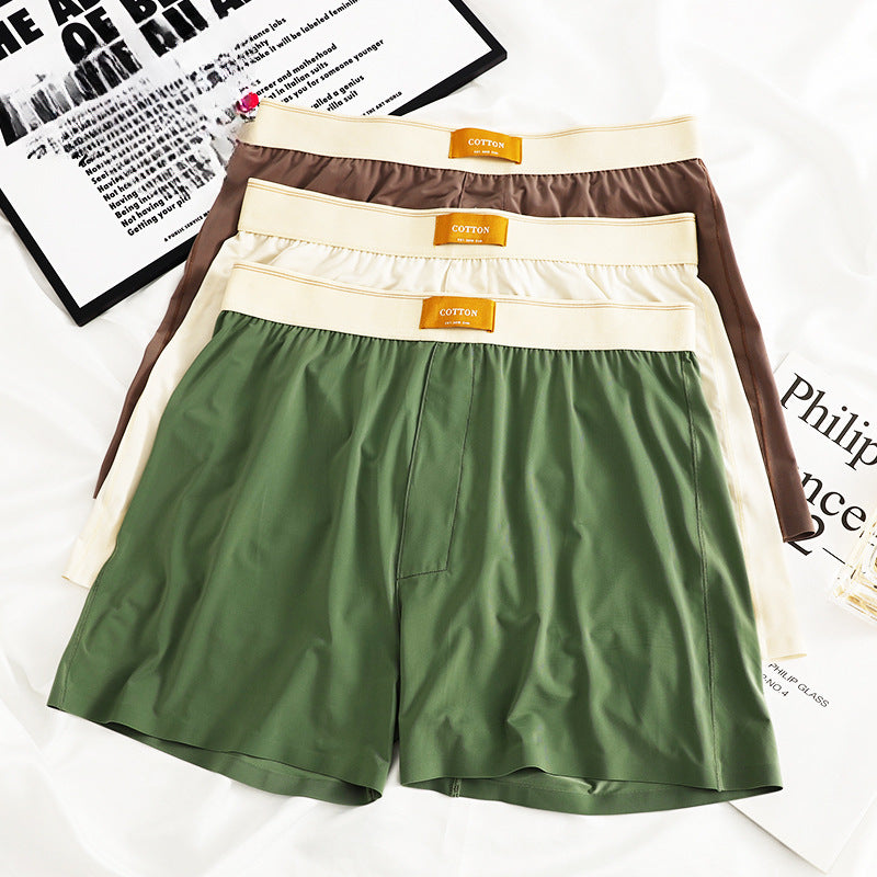 Men's Solid Color Loose Breathable Ice Silk Underwear